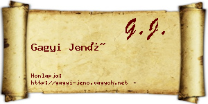 Gagyi Jenő névjegykártya